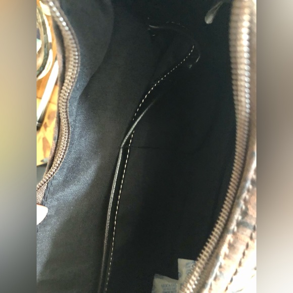 NINE WEST SHOULDER BAG BLACK BROWN PURSE ONE ZIPPER POCKET OUTSIDE , ZIP CLOSURE - Picture 7 of 8